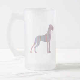 Great Dane in Pastel Colors Mattglas Bierglas