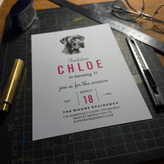 Great Dane Invitation round corner photography  Einladung