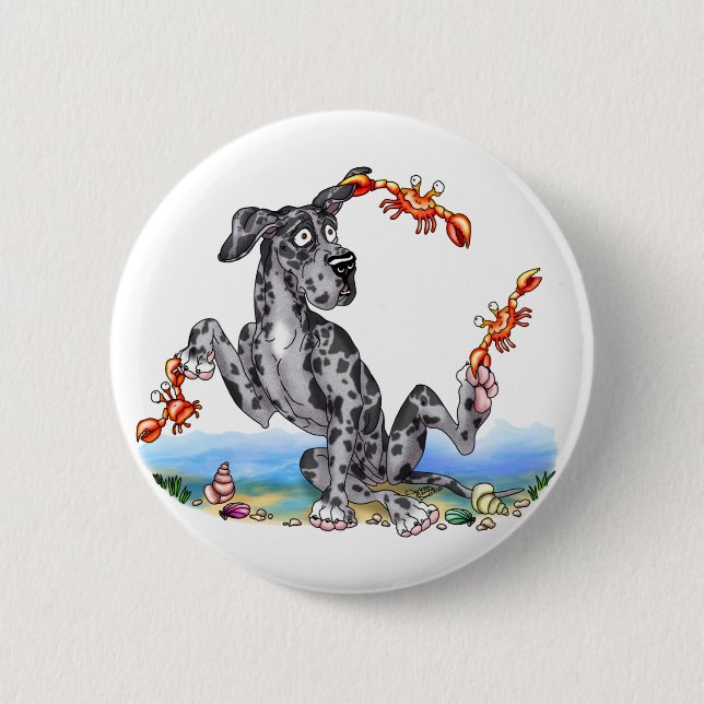 Great Dane Kinda Crabby Merle UC Button (Vorderseite)