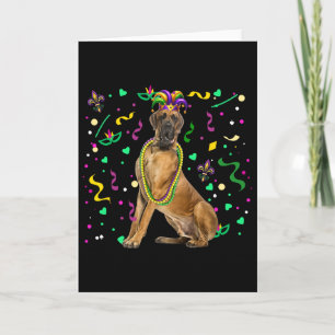 Great Dane Kostüm Mardi Gras Perlen Lustige Parade Karte