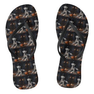 Great Dane Kürbisse Halloween Grusel Flip Flops