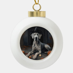 Great Dane Kürbisse Halloween Grusel Flip Keramik Kugel-Ornament