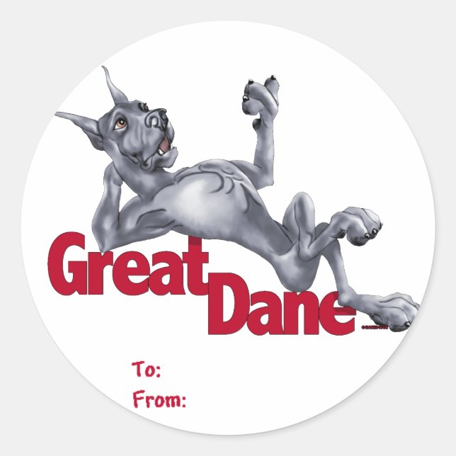 Great Dane Laid Back Blue Runder Aufkleber (Vorderseite)