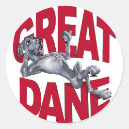 Great Dane Laid Back Blue UC Runder Aufkleber