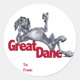 Great Dane Laid Back Blue UC Runder Aufkleber
