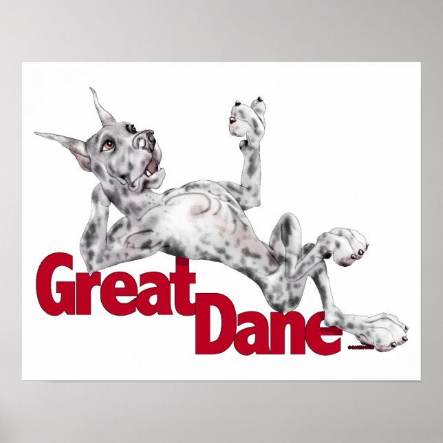 Great Dane Laid Back Merle Poster (Vorne)
