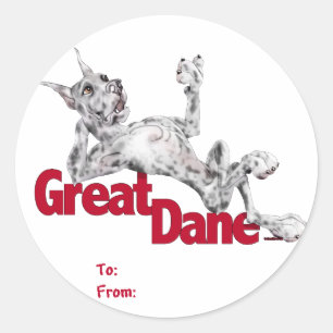 Great Dane Laid Back Merle Runder Aufkleber
