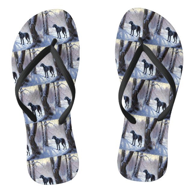 Great Dane Let it Schnee Weihnachten Flip Flops (Fußbett)