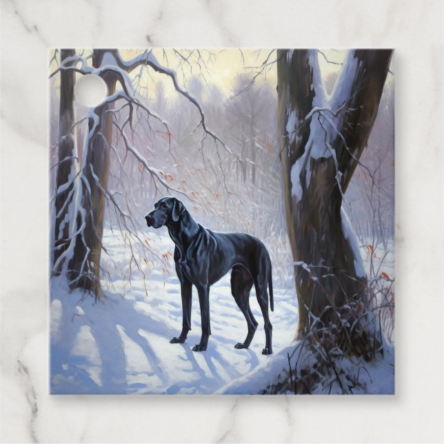 Great Dane Let it Schnee Weihnachten Geschenkanhänger (Vorderseite)