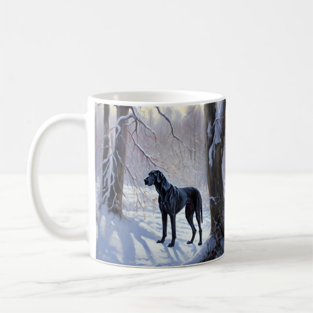 Great Dane Let it Schnee Weihnachten Kaffeetasse (Links)