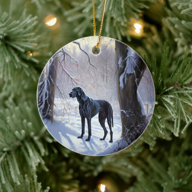 Great Dane Let it Schnee Weihnachten Keramik Ornament (Baum)