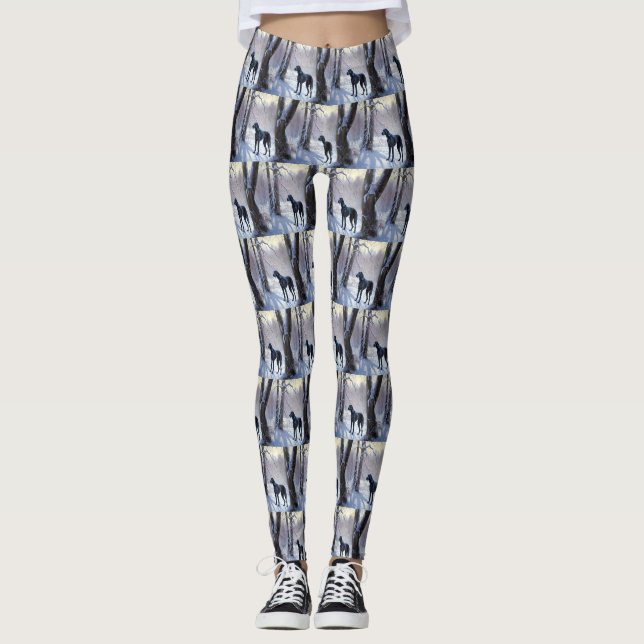 Great Dane Let it Schnee Weihnachten Leggings (Vorderseite)