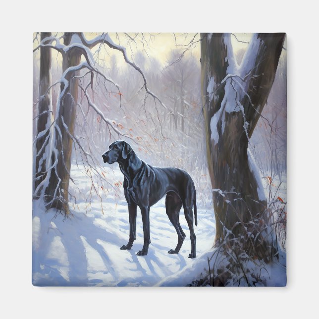 Great Dane Let it Schnee Weihnachten Magnet (Vorne)