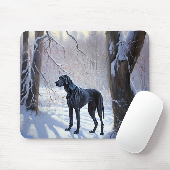 Great Dane Let it Schnee Weihnachten Mousepad (Mit Mouse)