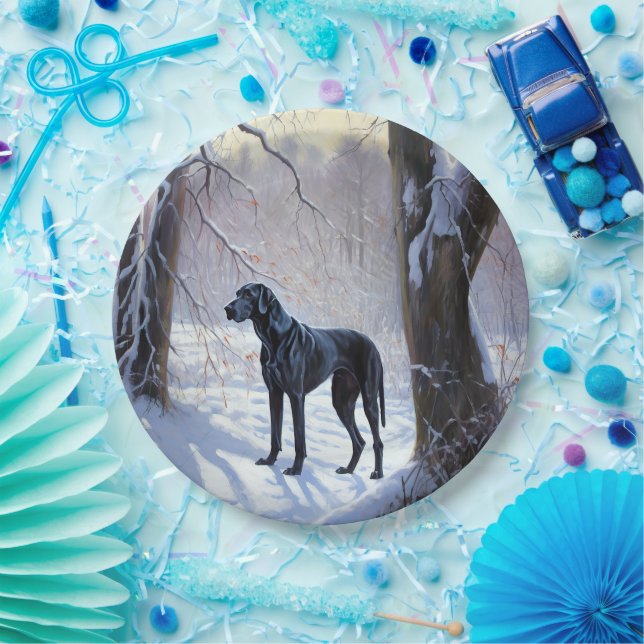 Great Dane Let it Schnee Weihnachten Pappteller (Party)
