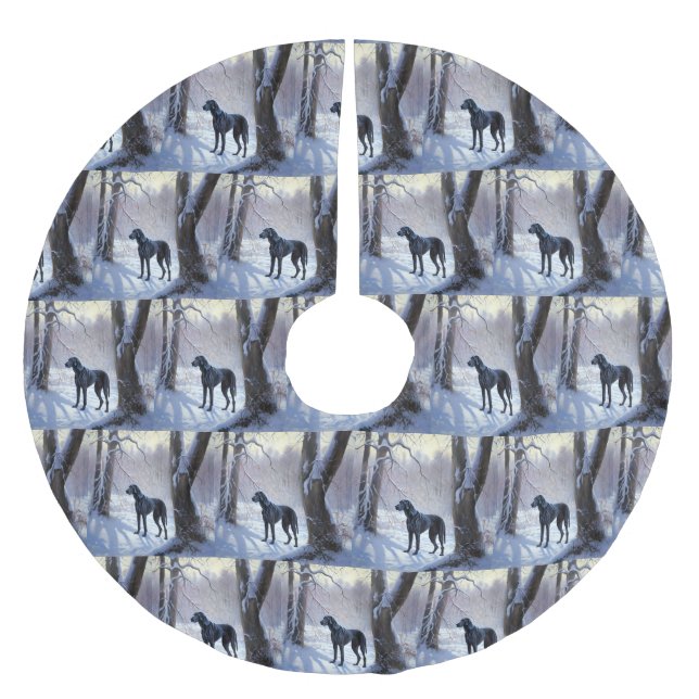 Great Dane Let it Schnee Weihnachten Polyester Weihnachtsbaumdecke (Vorderseite)