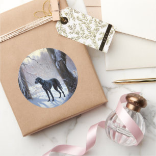 Great Dane Let it Schnee Weihnachten Runder Aufkleber