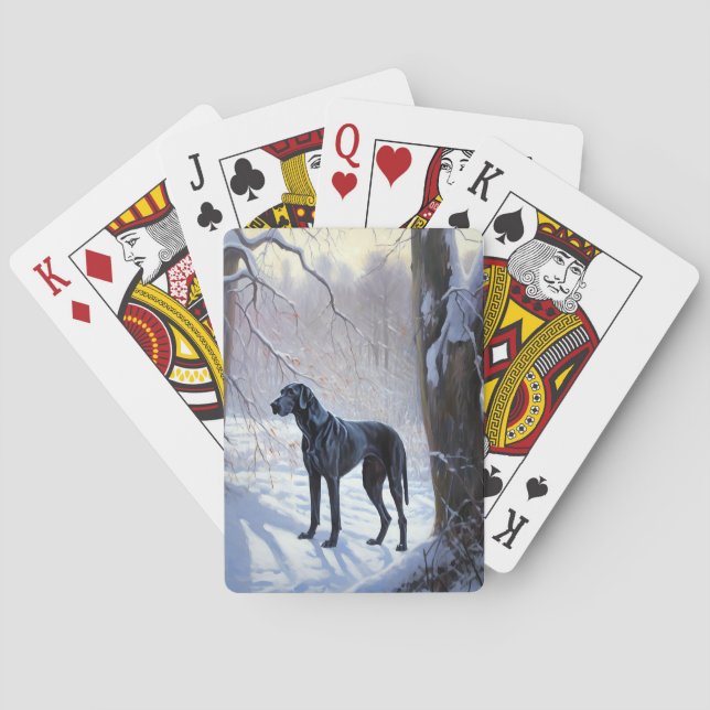 Great Dane Let it Schnee Weihnachten Spielkarten (Rückseite)