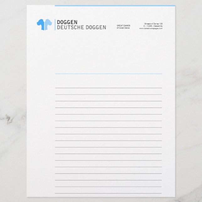 Great Dane Letterhead Briefbogen (Vorderseite)