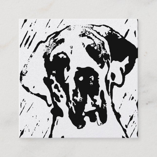Great Dane Linoprint Treuekarte (Vorderseite)