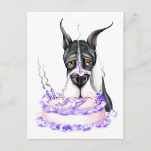 Great Dane Mantle Birthday Cake Postkarte