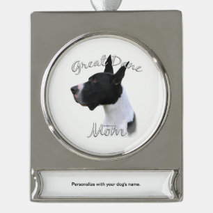 Great Dane (mantle) Mama 2 Banner-Ornament Silber