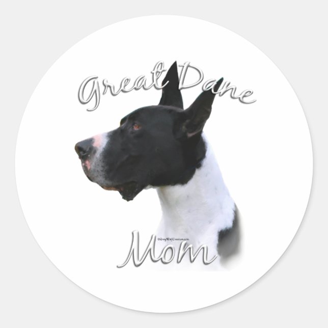Great Dane (mantle) Mama 2 Runder Aufkleber (Vorderseite)