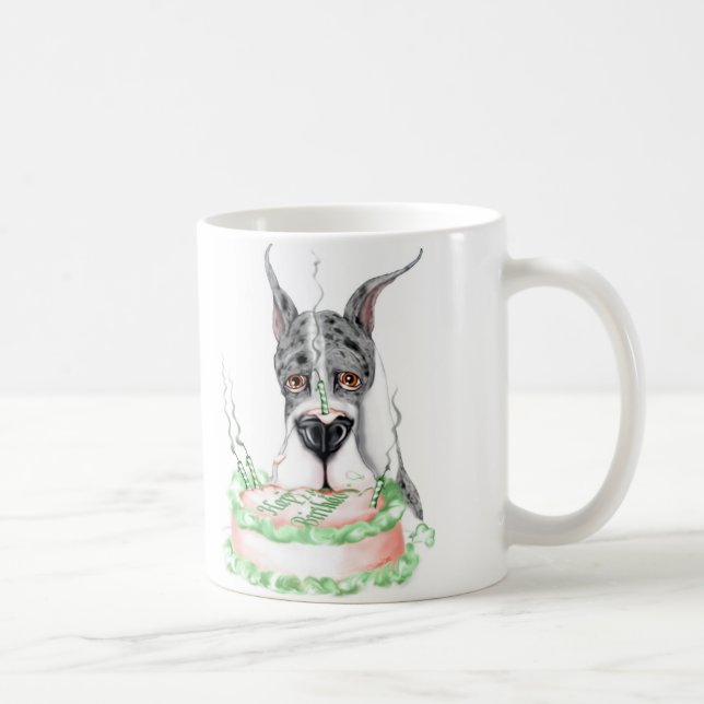 Great Dane Merle Birthday Cake Tasse (Rechts)