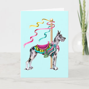 Great Dane Merle Carousel - Maßgeschneidert Karte