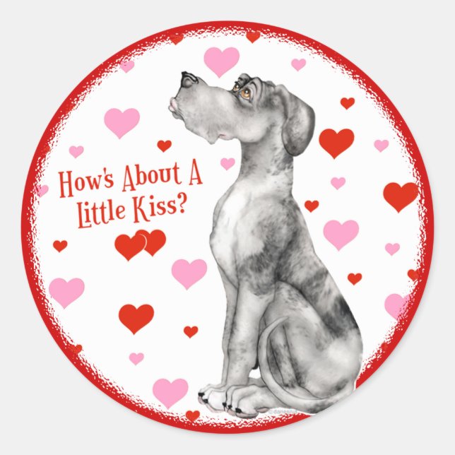 Great Dane Merle UC Kiss Stickers (Vorderseite)