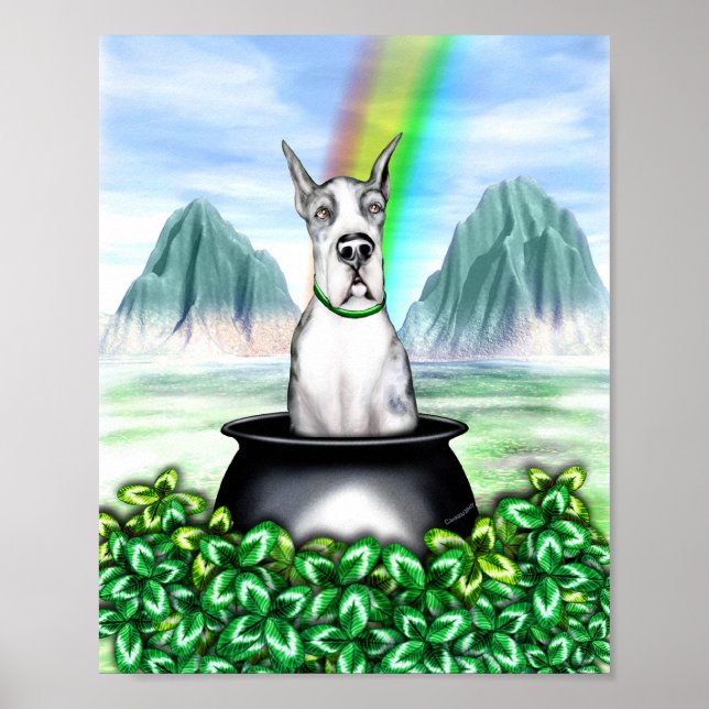 Great Dane MerleB Pot O Gold Poster (Vorne)