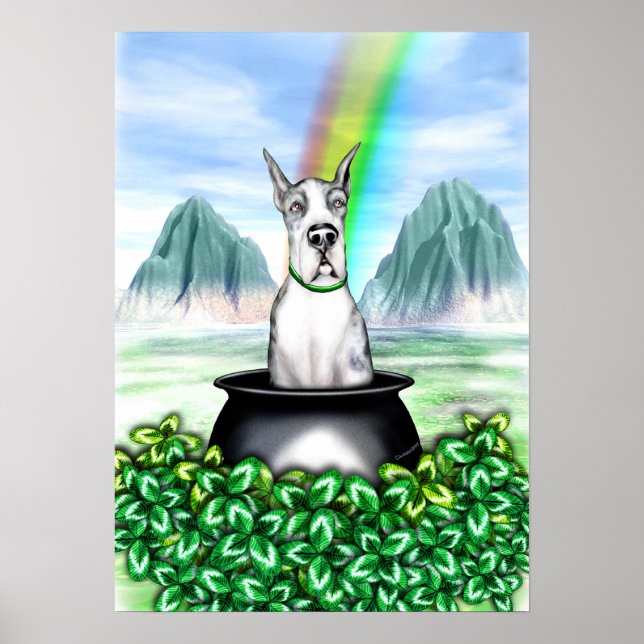 Great Dane MerleB Pot O Gold Poster (Vorne)