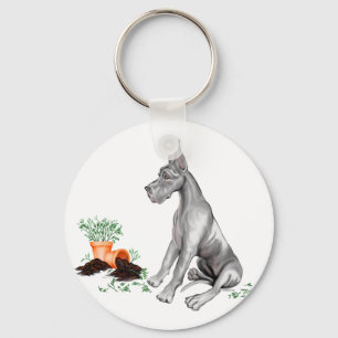 Great Dane Naughty Pup Black Schlüsselanhänger