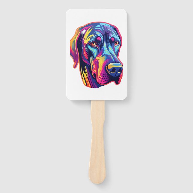 Great Dane Neon Design Fächer (Vorderseite)