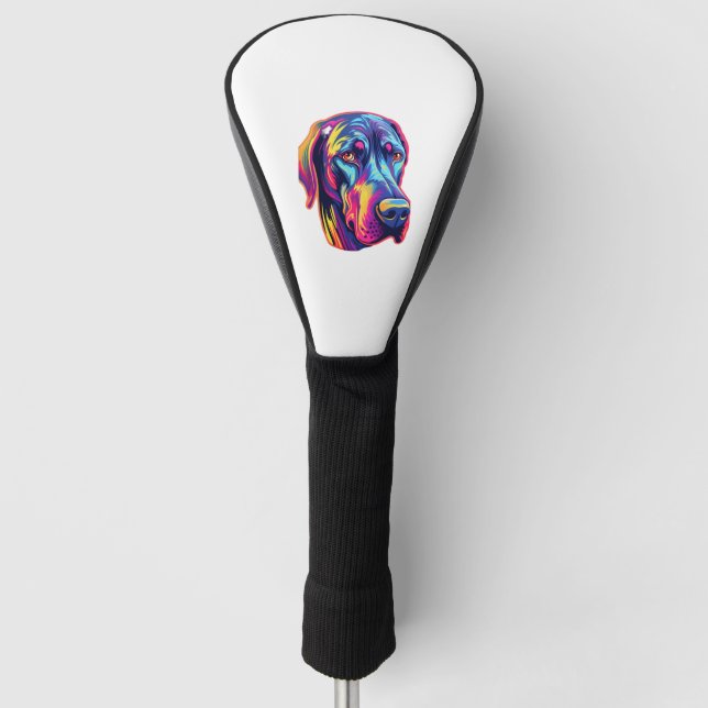 Great Dane Neon Design Golf Headcover (Vorderseite)