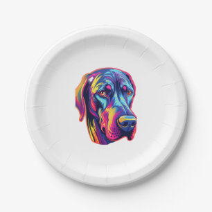 Great Dane Neon Design Pappteller