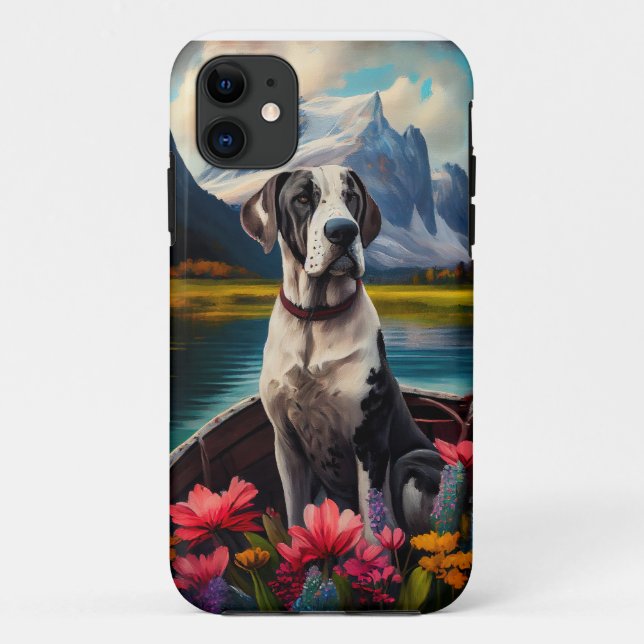 Great Dane on a Paddle: Ein Landschaftliches Abent Case-Mate iPhone Hülle (Rückseite)