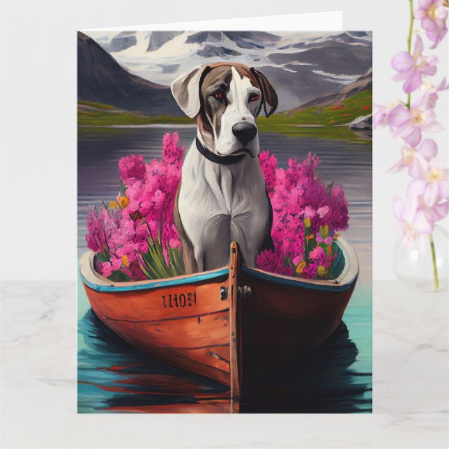 Great Dane on a Paddle: Ein Landschaftliches Abent Karte (Orchidee)