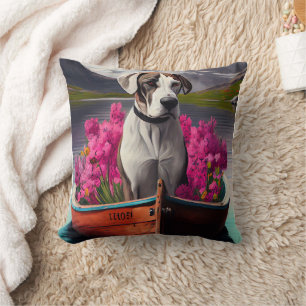 Great Dane on a Paddle: Ein Landschaftliches Abent Kissen