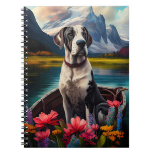 Great Dane on a Paddle: Ein Landschaftliches Abent Notizblock