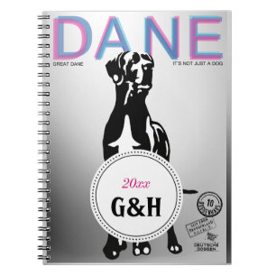 Great Dane pattern monogramed and special magazine Notizblock