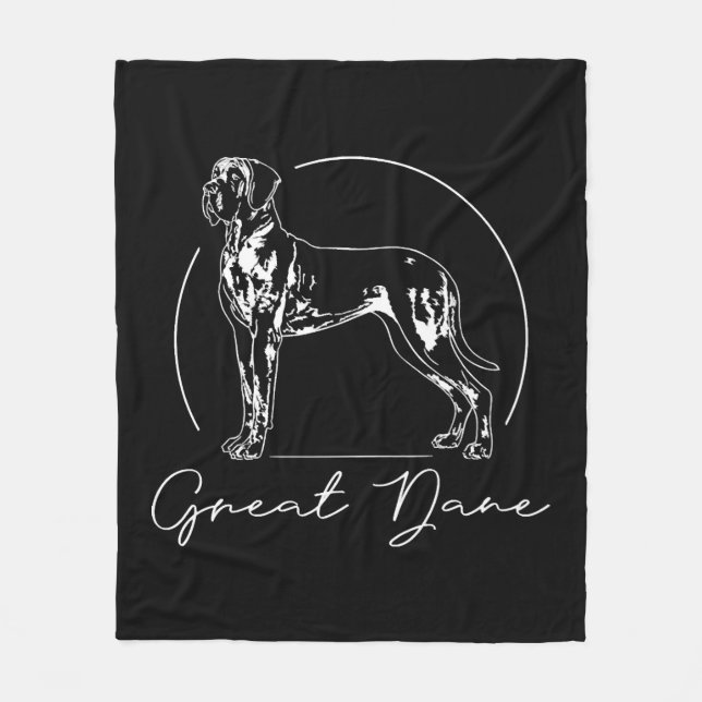 Great Dane Portrait Hund Mama Fleecedecke (Vorderseite)