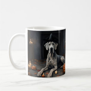 Great Dane Pumpkins Halloween Beängstigend Gedreht Kaffeetasse