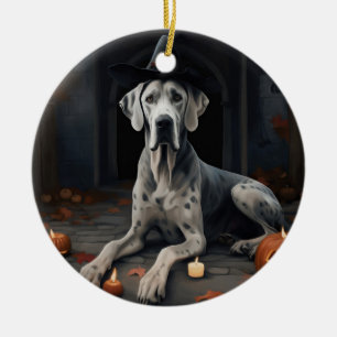 Great Dane Pumpkins Halloween Beängstigend Gedreht Keramik Ornament