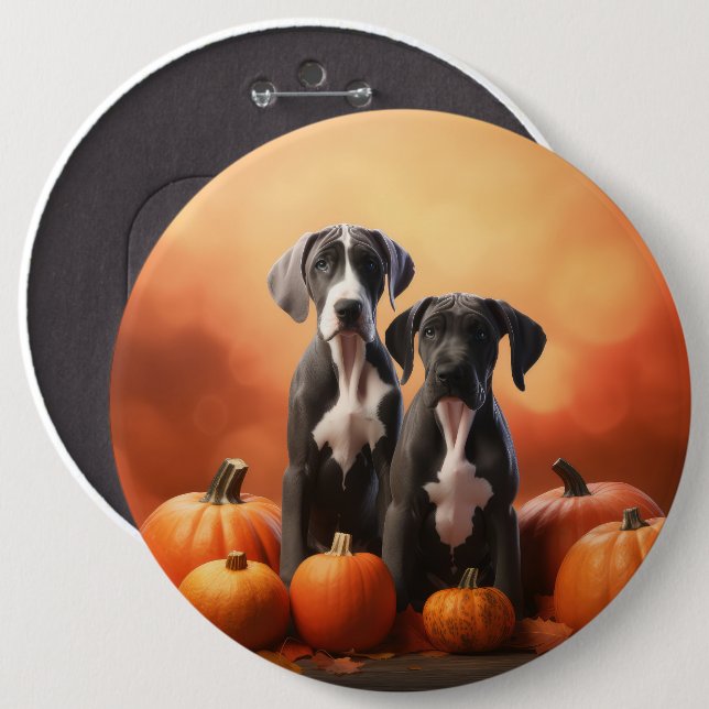 Great Dane Puppy Autumn Delight Pumpen Button (Vorne & Hinten)