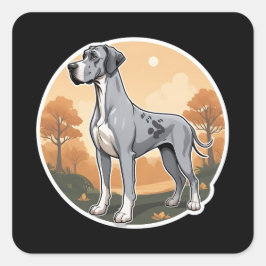 Great Dane Quadratischer Aufkleber