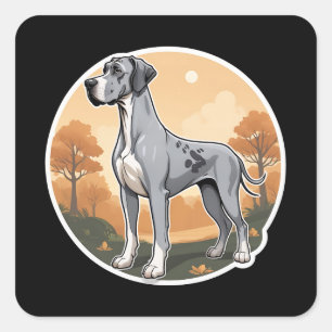 Great Dane Quadratischer Aufkleber