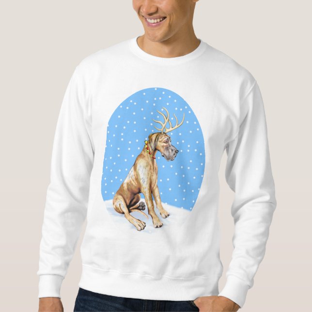 Great Dane Reindeer Christmas Brindle UC Sweatshirt (Vorderseite)