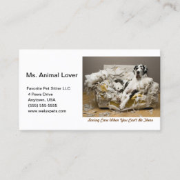 Great Dane Relaxen auf kauen Sofa Weiß Visitenkarte