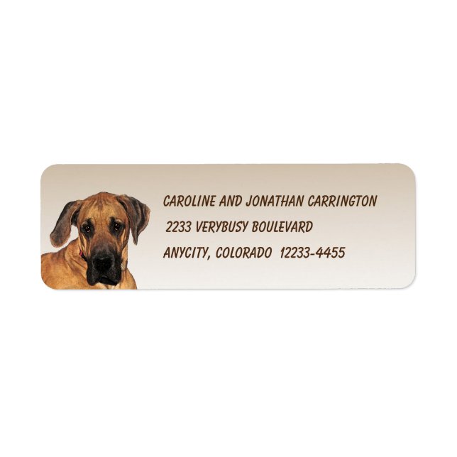 Great Dane Return Address Label (Vorne)